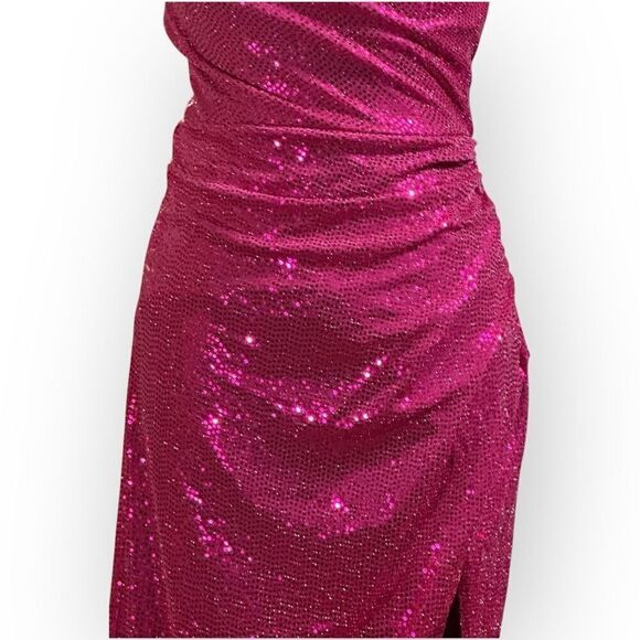 NWOT City Triangles Womens Fuchsia Sequin Maxi Dress Size XS Juniors - Picture 5 of 11